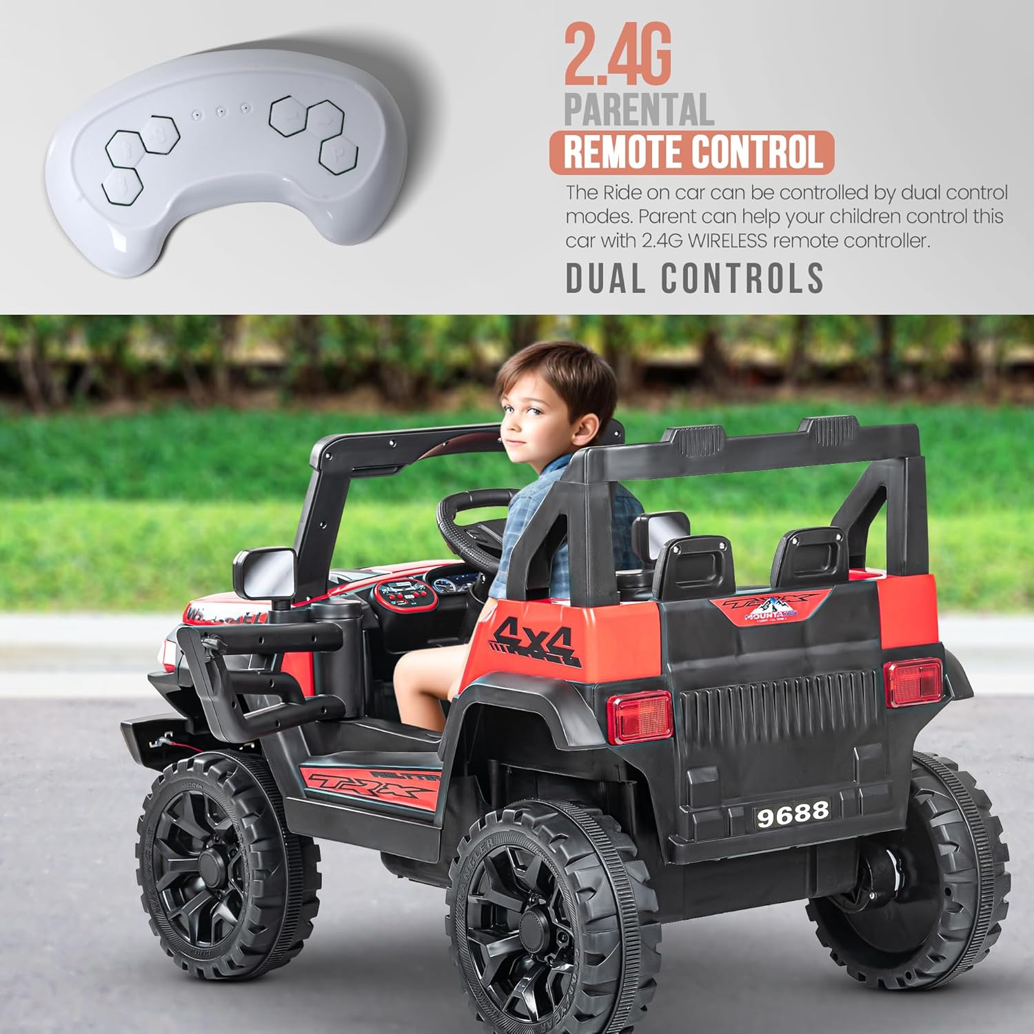 Minikin Wagon Electric Rechargeable Jeep | RGB Light & Music | 1-6 Years