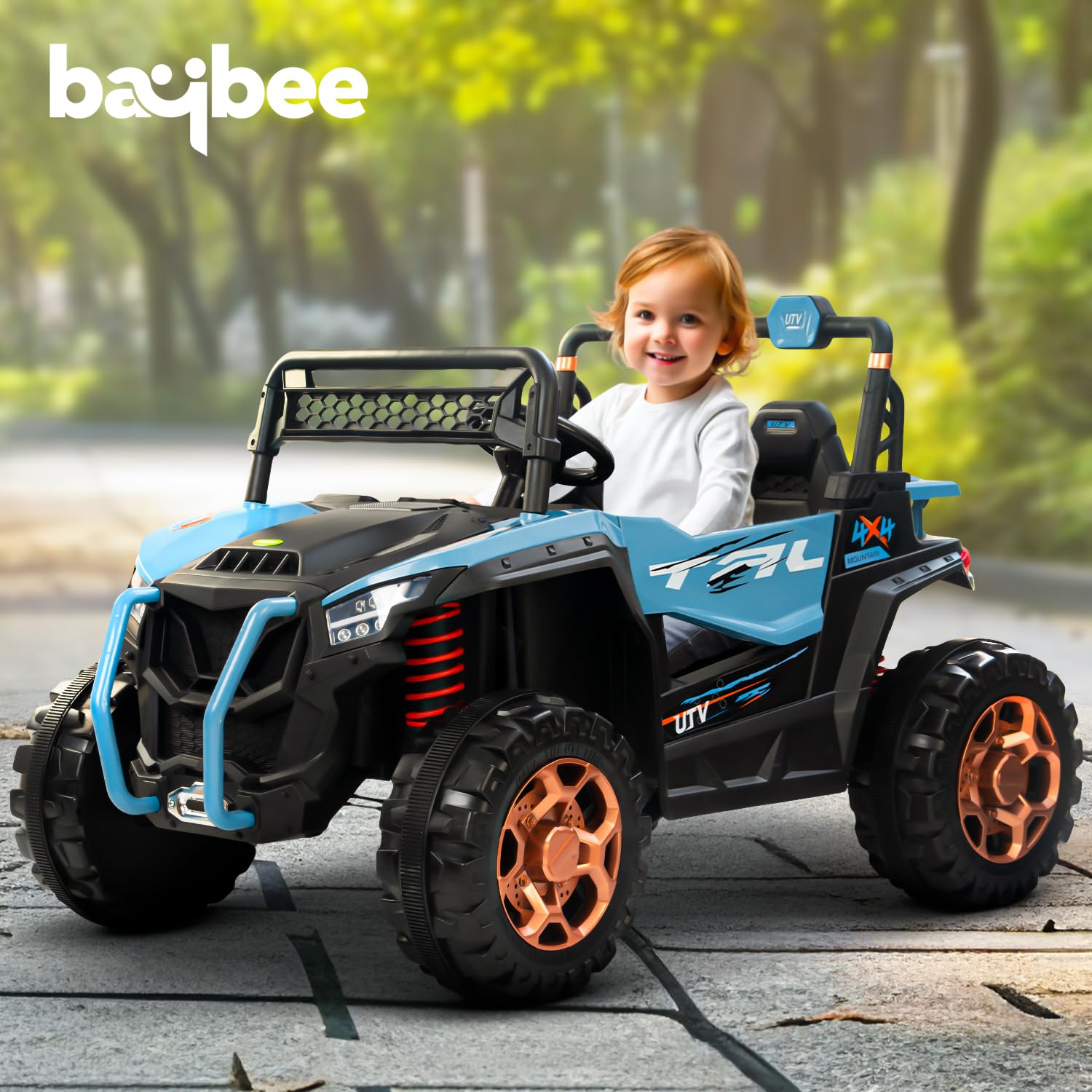 Rumble 4X4 Kids Electric Rechargeable Jeep | Ride On Toy Car with Light, Music | 1-8 Years