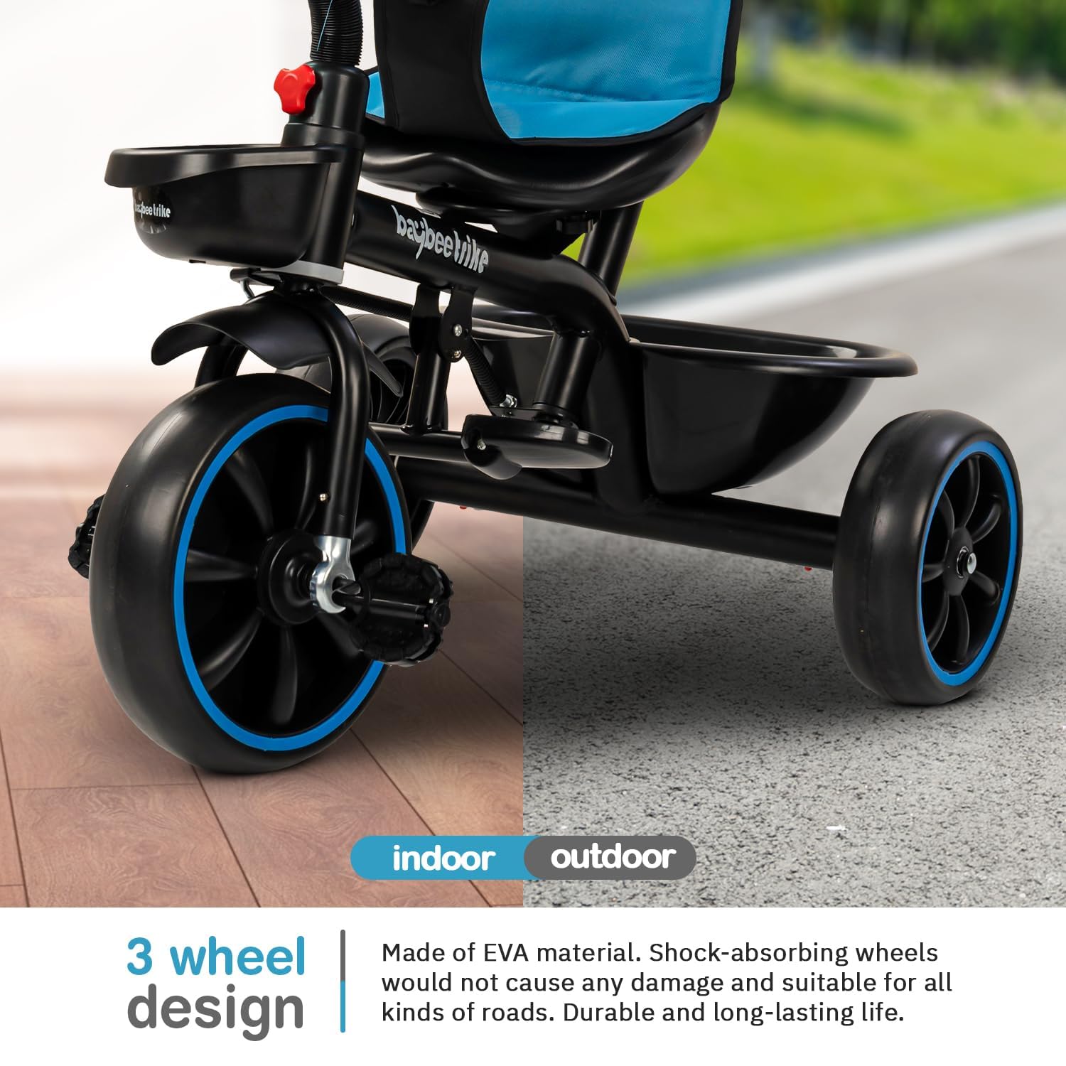 Minikin Maestro 2 in 1 Baby Tricycle for Kids | Parental Push Bar | Canopy | Anti-Fall Guard | 6M - 5 Years