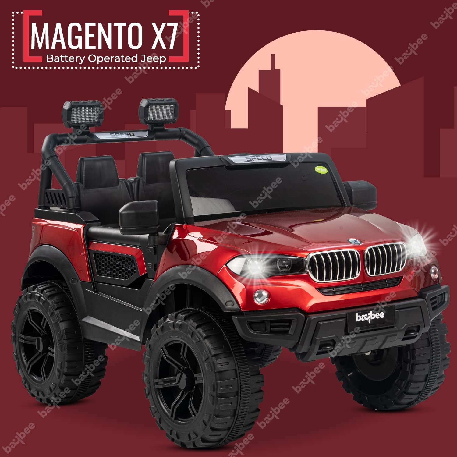 Minikin Magneto 4x4 Rechargeable Battery Operated Jeep I Large Size I 1 to 8 Years