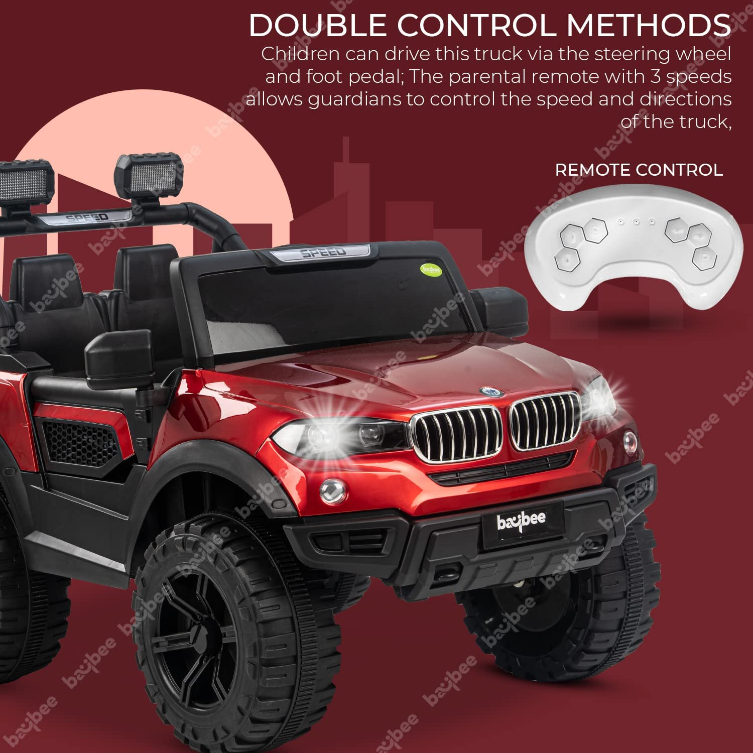 Minikin Magneto 4x4 Rechargeable Battery Operated Jeep I Large Size I 1 to 8 Years