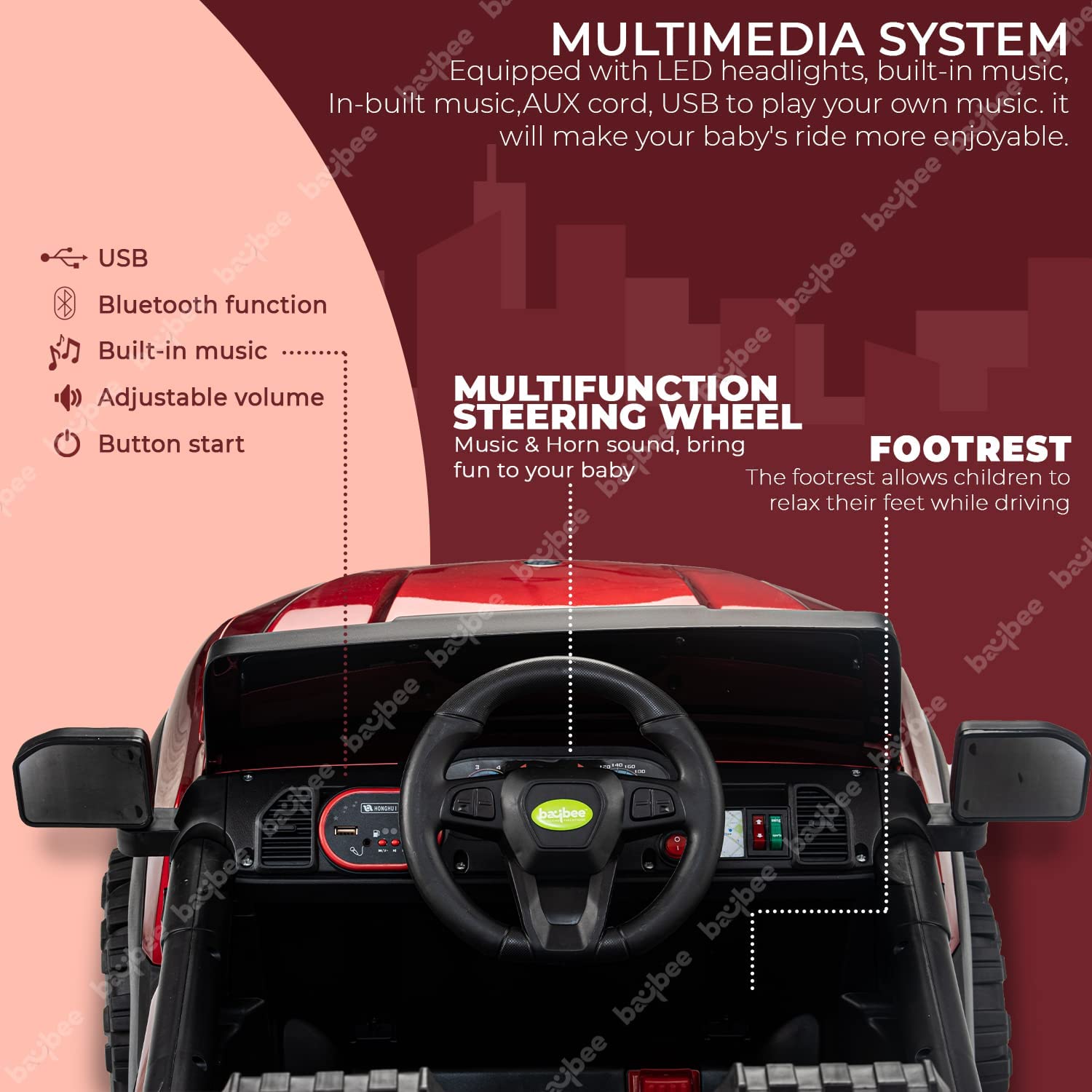 Minikin Magneto 4x4 Rechargeable Battery Operated Jeep I Large Size I 1 to 8 Years