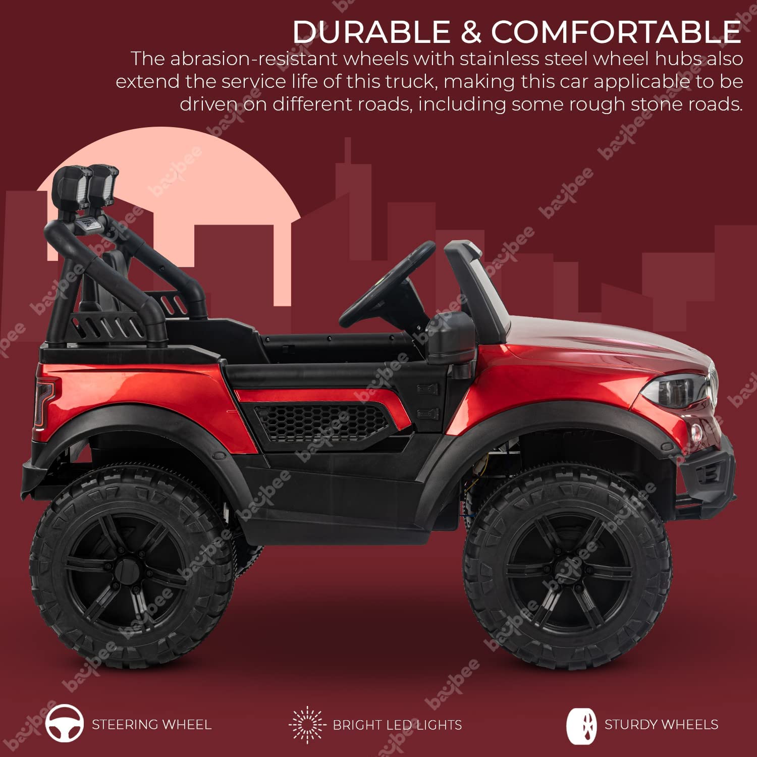 Minikin Magneto 4x4 Rechargeable Battery Operated Jeep I Large Size I 1 to 8 Years