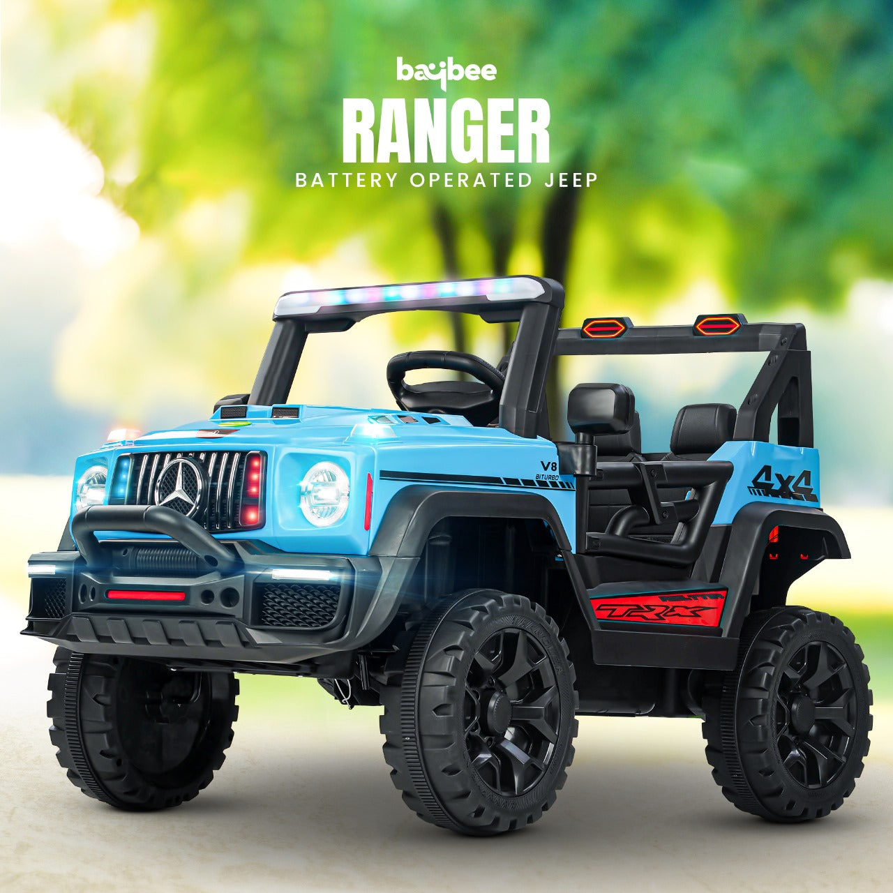 Minikin Ranger Electric Rechargeable Jeep | RGB Light & Music | 1-6 Years