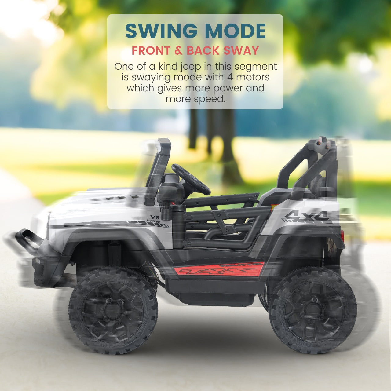 Minikin Ranger Electric Rechargeable Jeep | RGB Light & Music | 1-6 Years