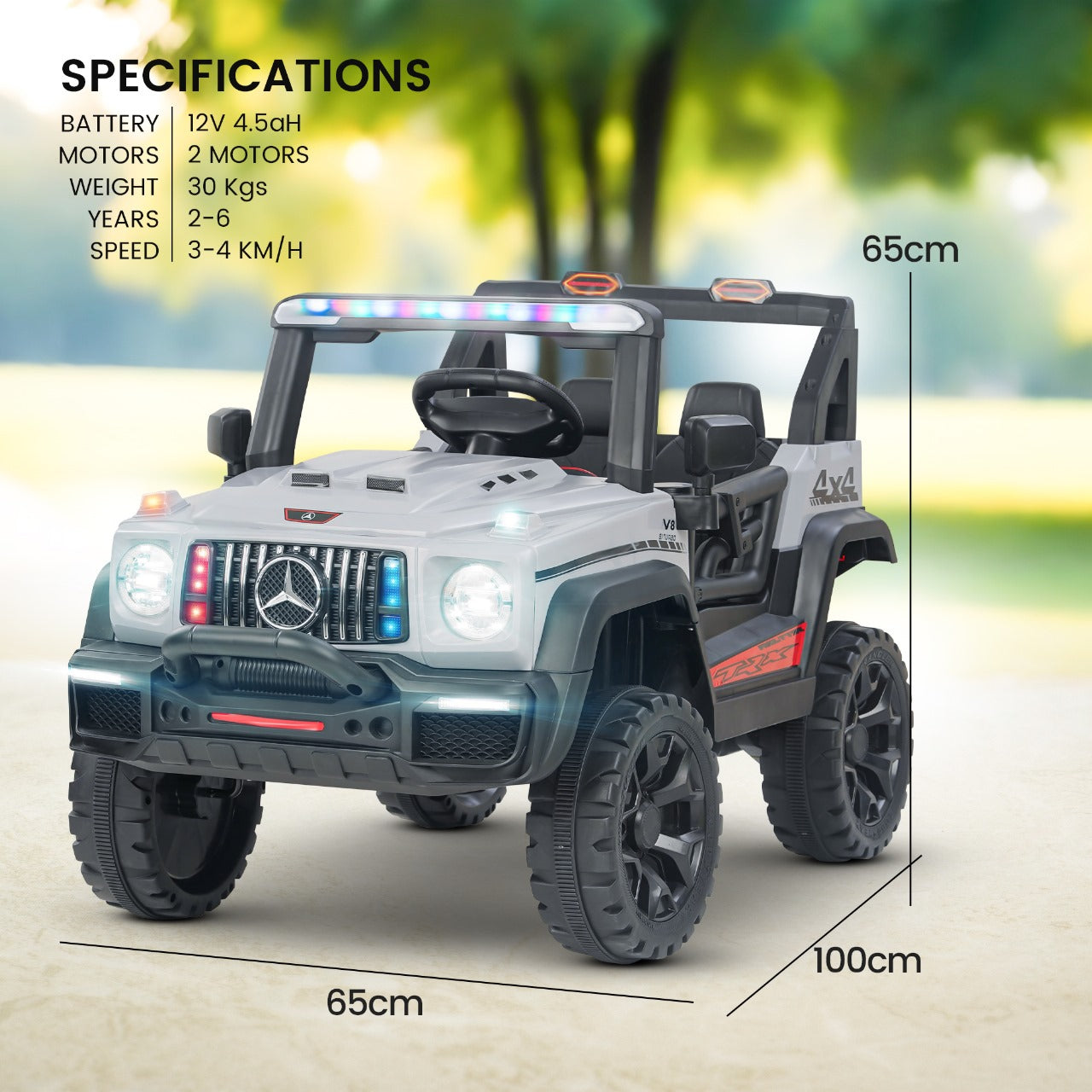 Minikin Ranger Electric Rechargeable Jeep | RGB Light & Music | 1-6 Years