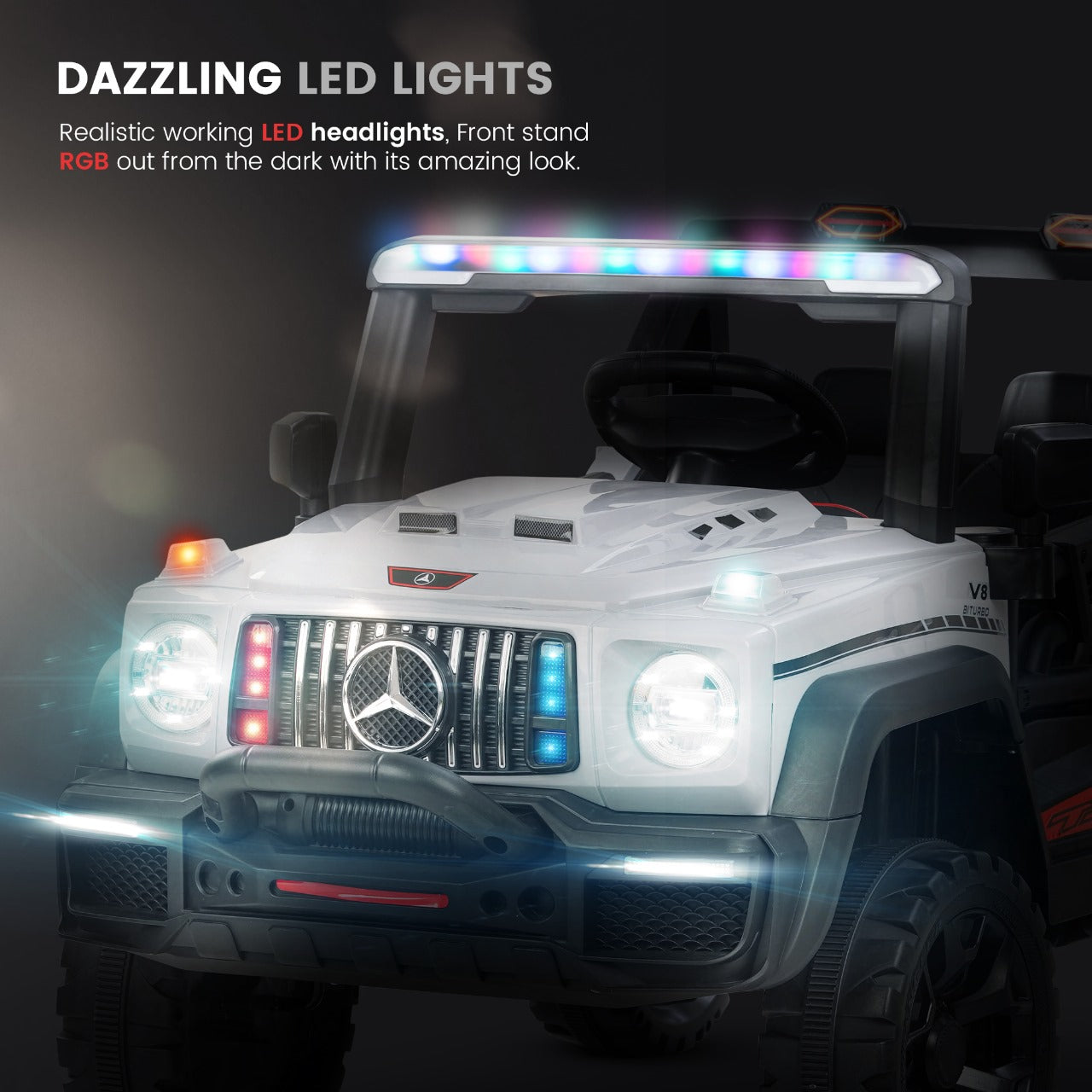 Minikin Ranger Electric Rechargeable Jeep | RGB Light & Music | 1-6 Years