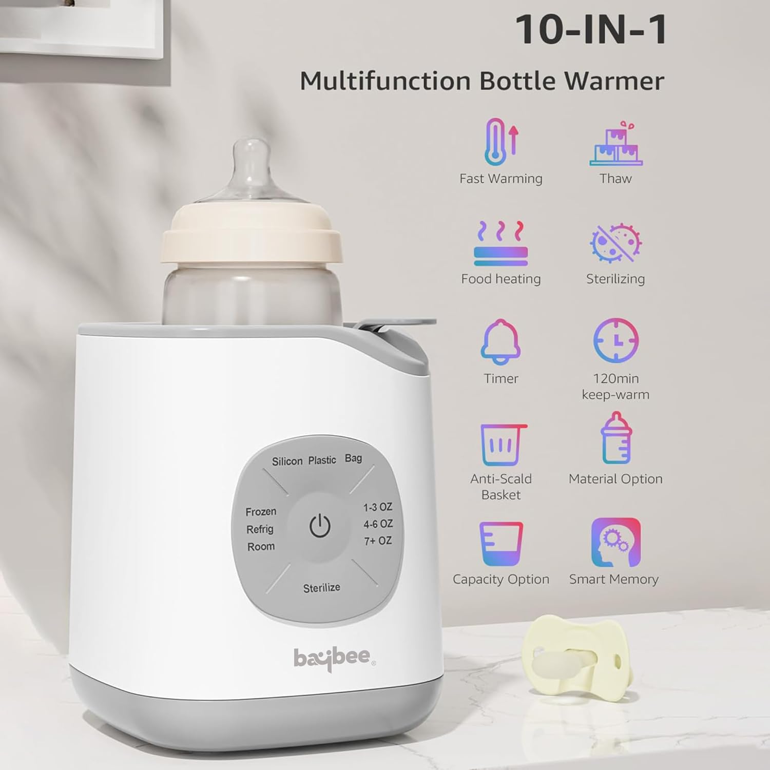 5 in 1 Baby Bottle Warmer & Steriliser for Feeding Bottles | Button Operated Design