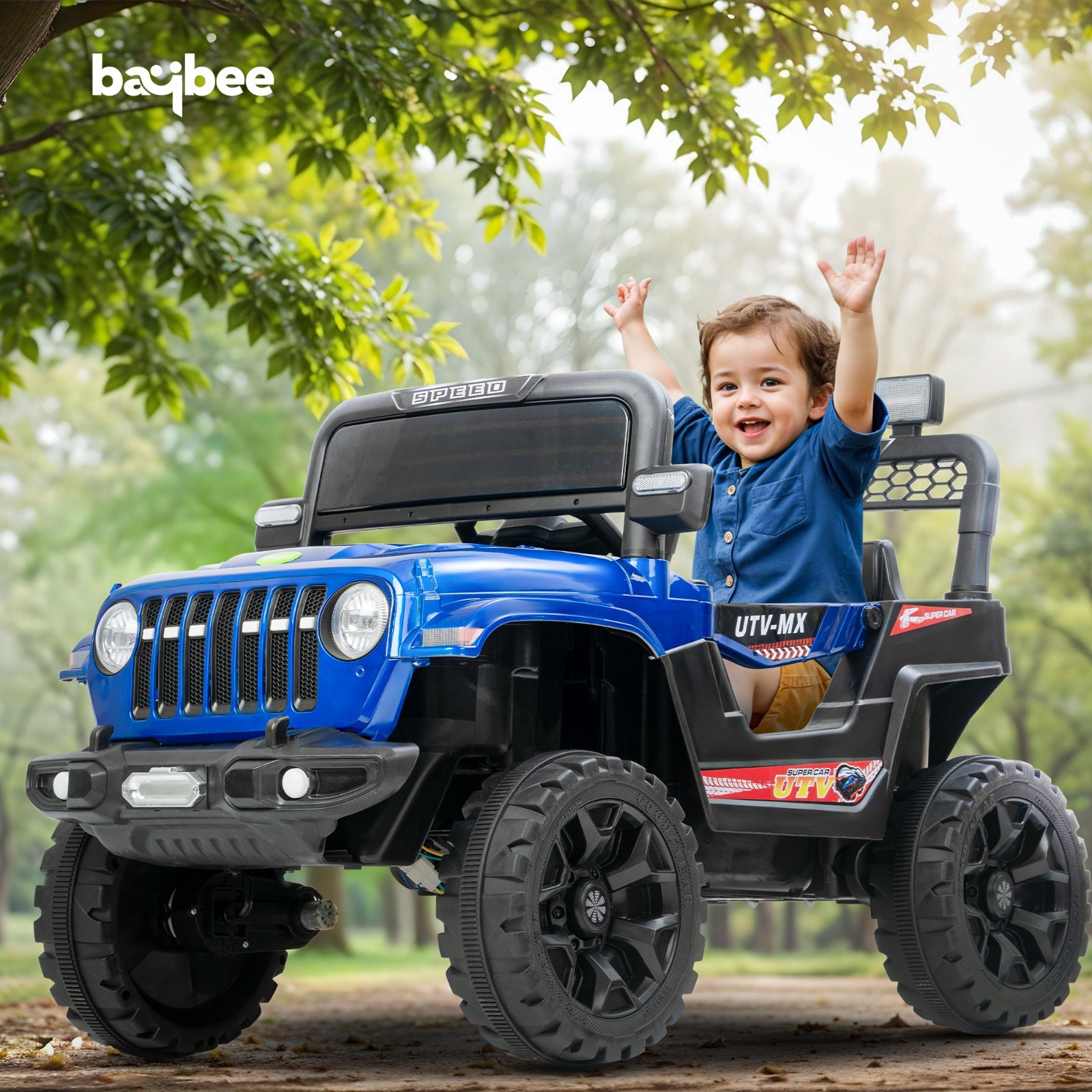 Maxey 4x4 Electric Rechargeable Jeep | RGB Light & Music | 1-5 Years