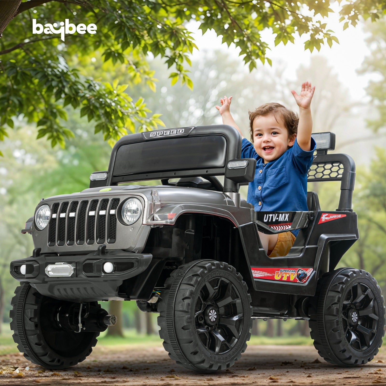 Maxey 4x4 Electric Rechargeable Jeep | RGB Light & Music | 1-5 Years