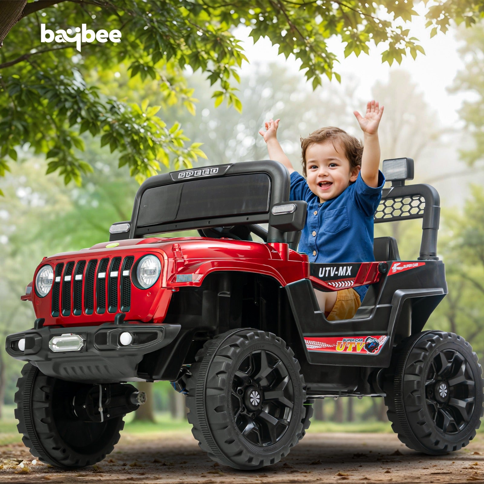 Maxey 4x4 Electric Rechargeable Jeep | RGB Light & Music | 1-5 Years