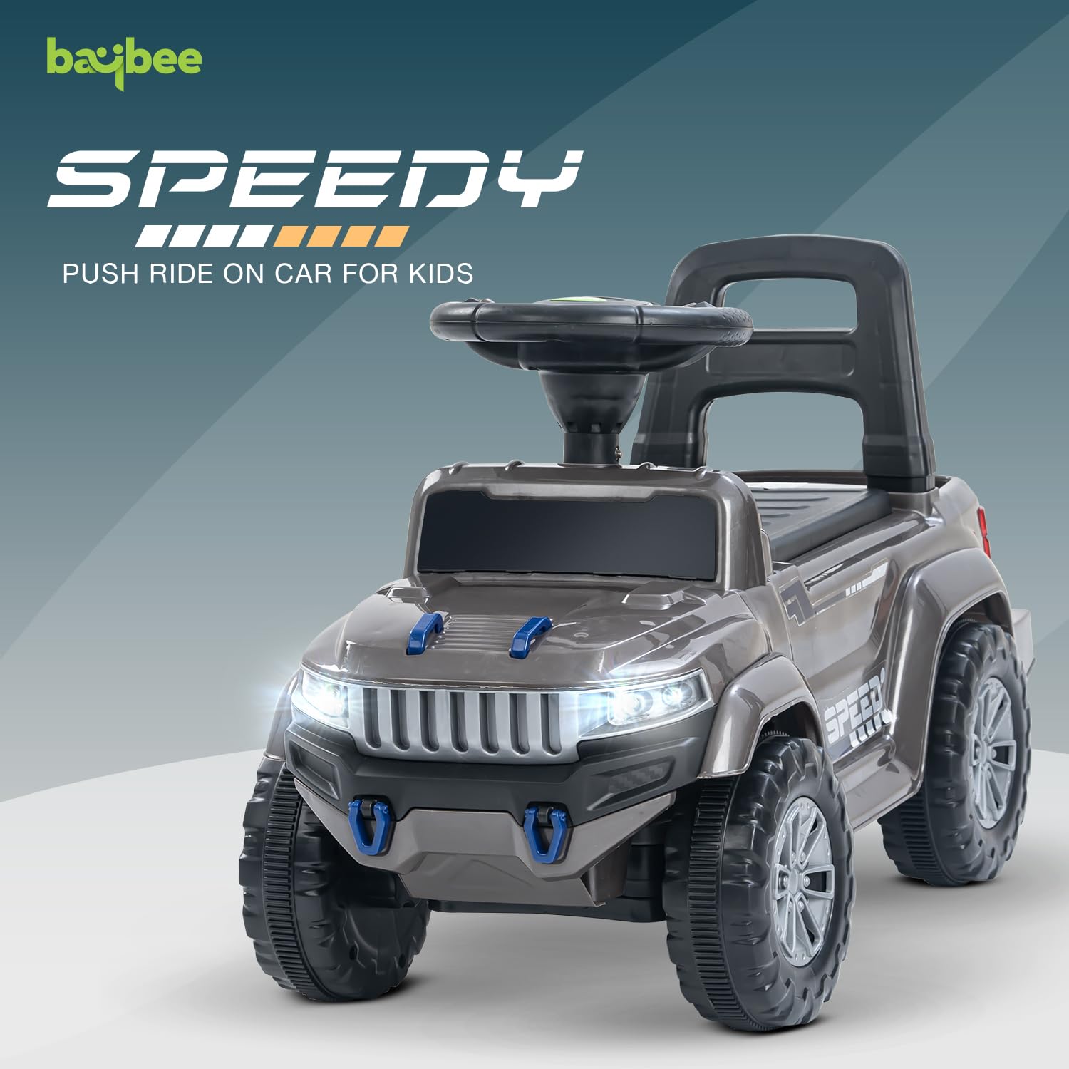 Minikin Speedy Push Rideon Car | Music & LED Light | 1-5 Years