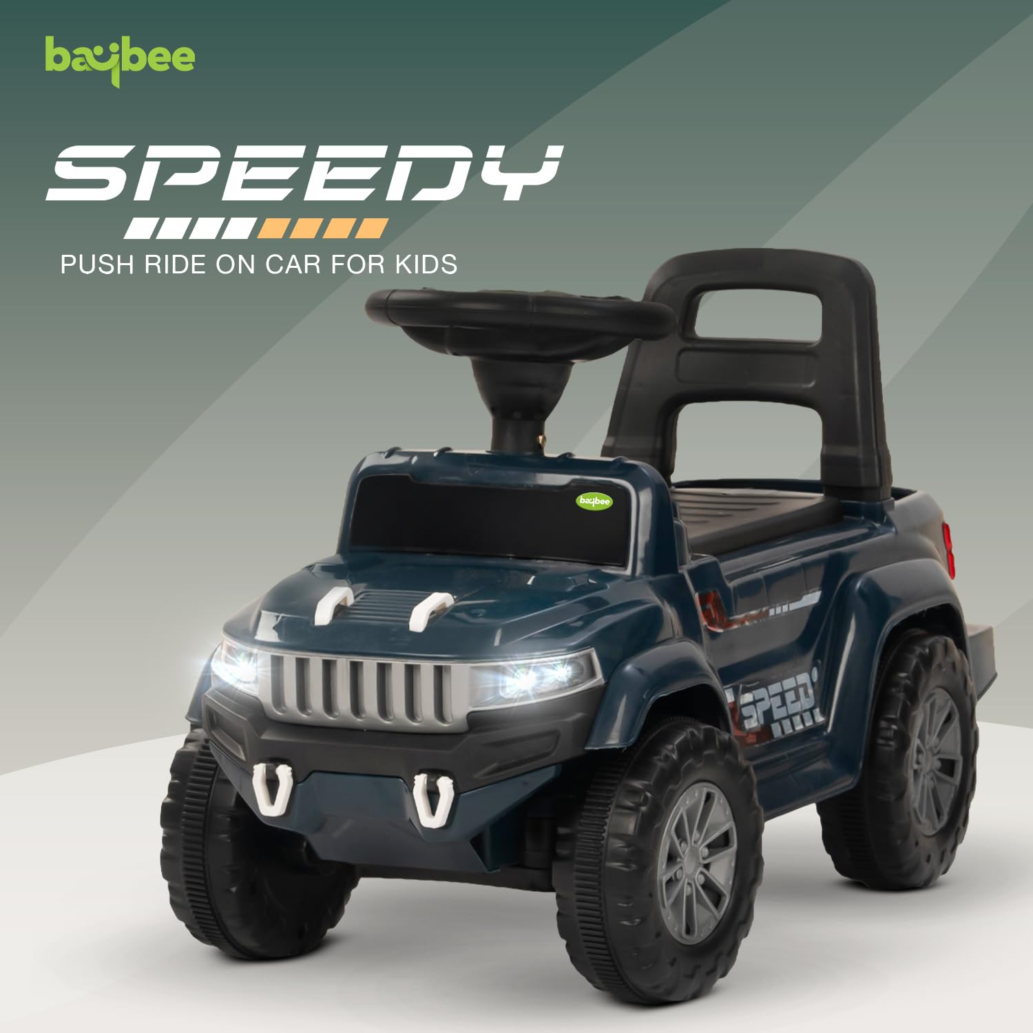 Minikin Speedy Push Rideon Car | Music & LED Light | 1-5 Years