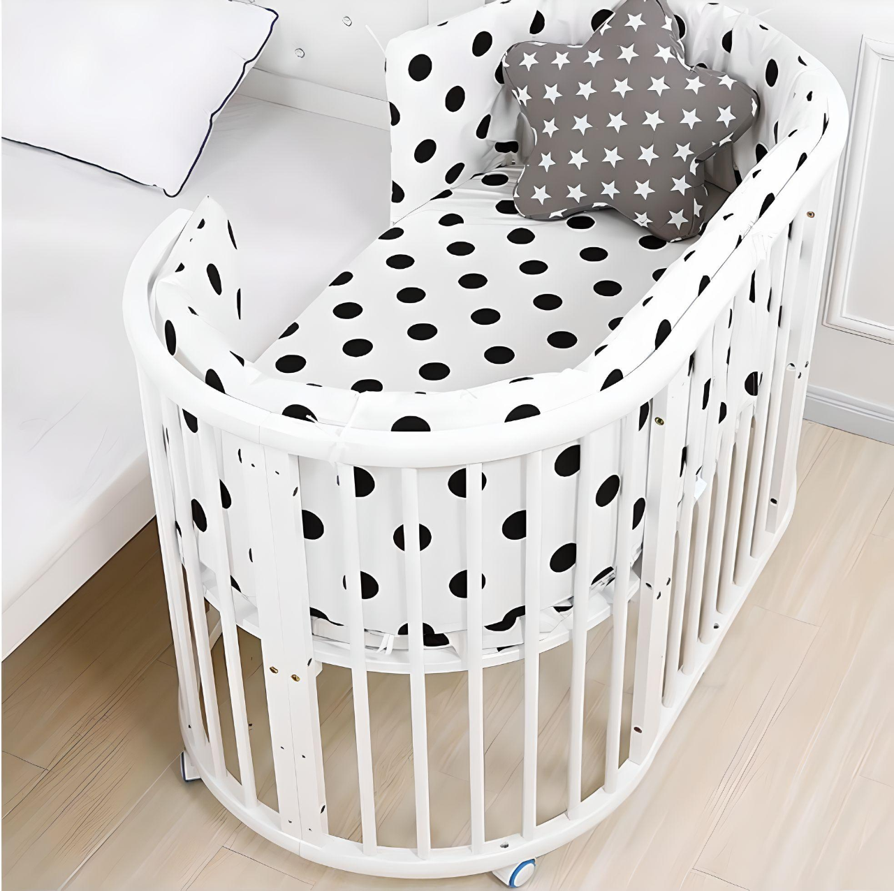 Oval hotsell baby crib