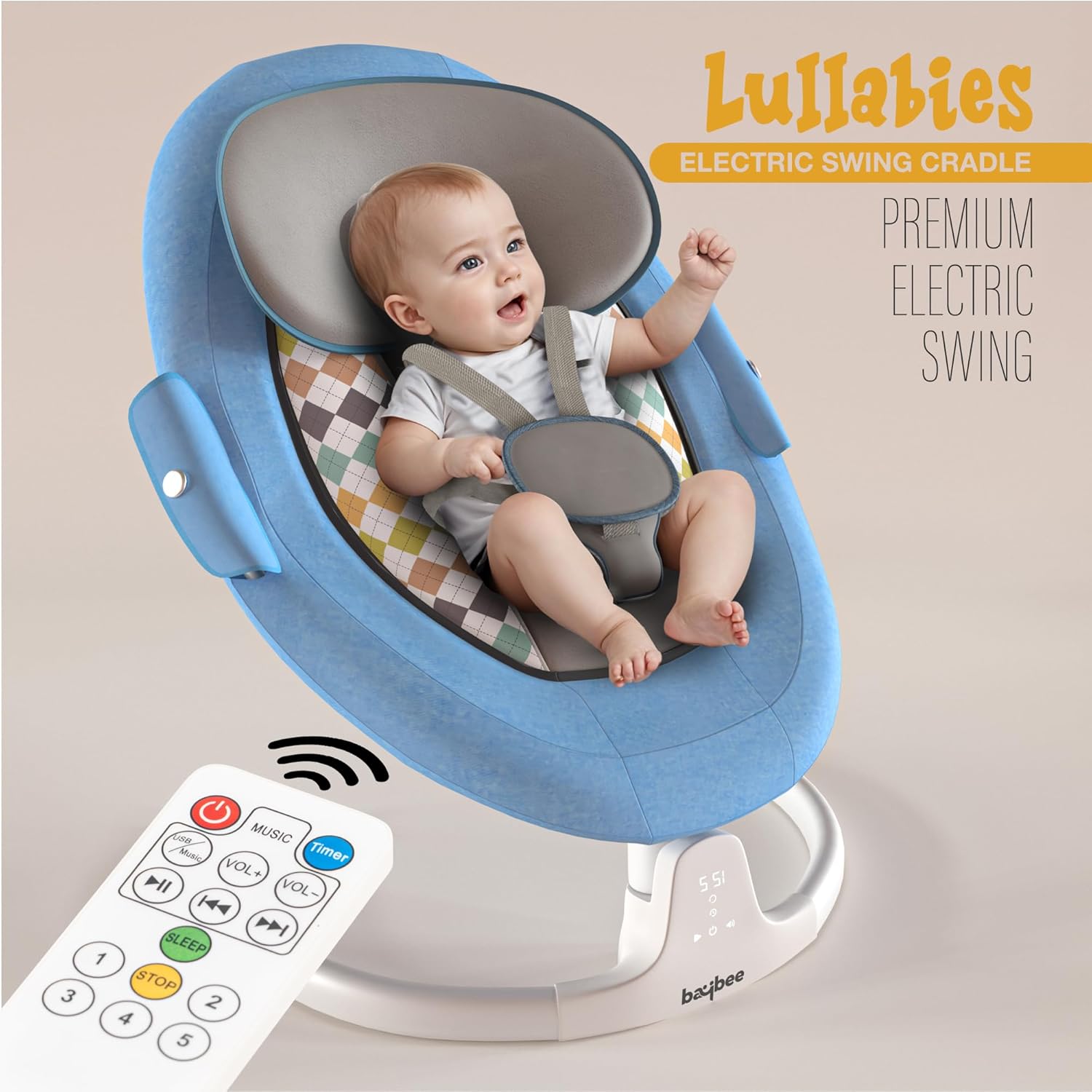 Minikin Lullabies Automatic Electric Baby Swing Cradle 0 6M