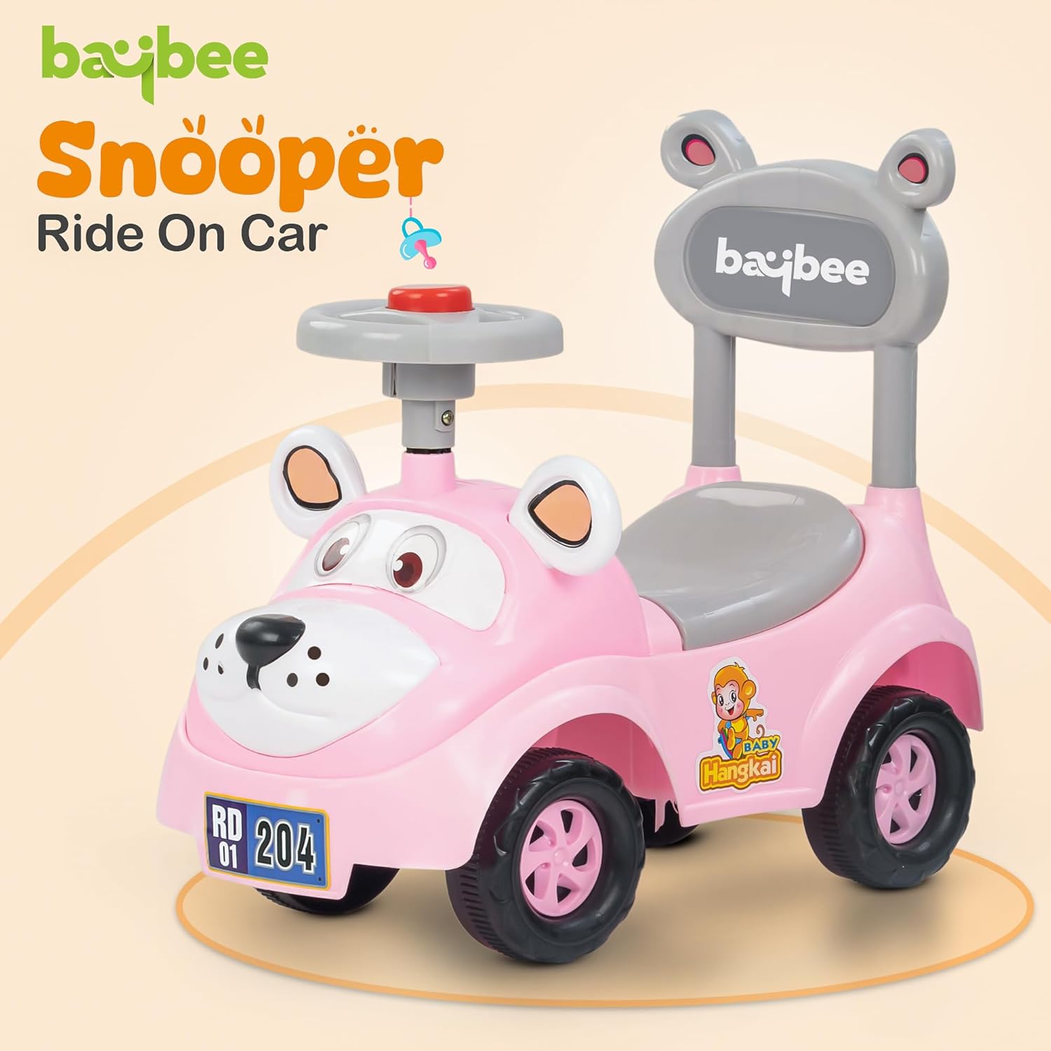 Minikin Snooper Baby Kids Ride on Push Car | Music & Horn | 1 to 3 Years