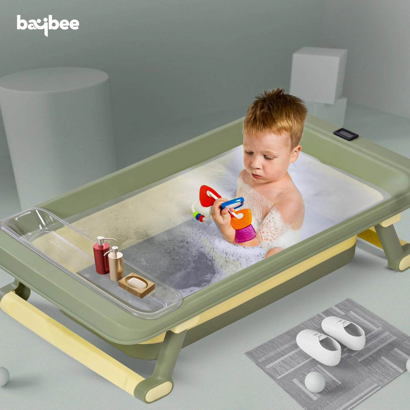 Minikin Aqua Foldable & Collapsible Bath Tub | Temperature Indicator | Foldable Design | NB - 3 Years