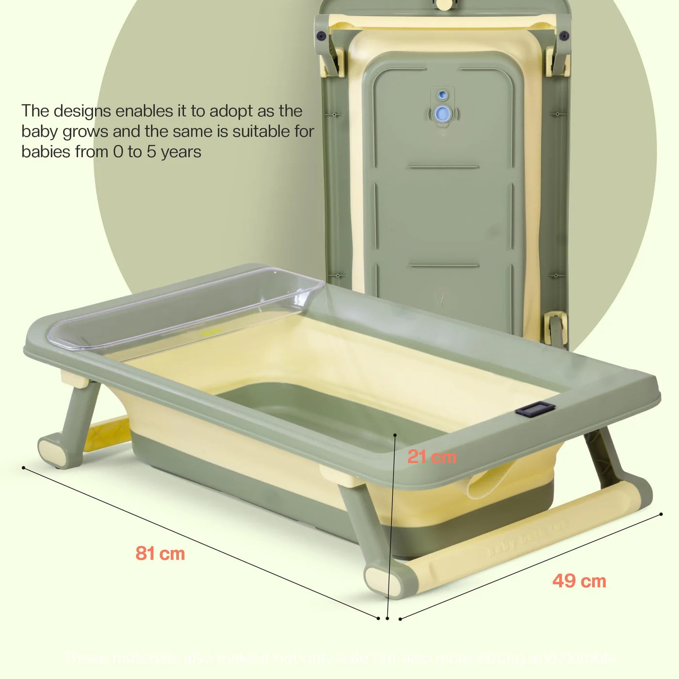 Minikin Aqua Foldable & Collapsible Bath Tub | Temperature Indicator | Foldable Design | NB - 3 Years