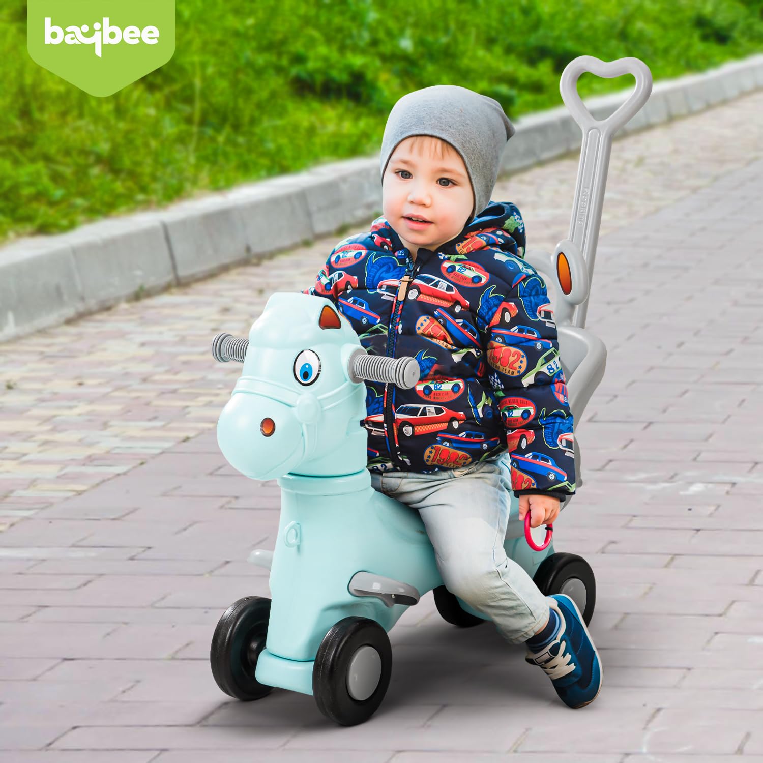 3-in-1 Baby Horse Ride On - Push Car, Rocker & Rider with Safety Belt (1-3 years)