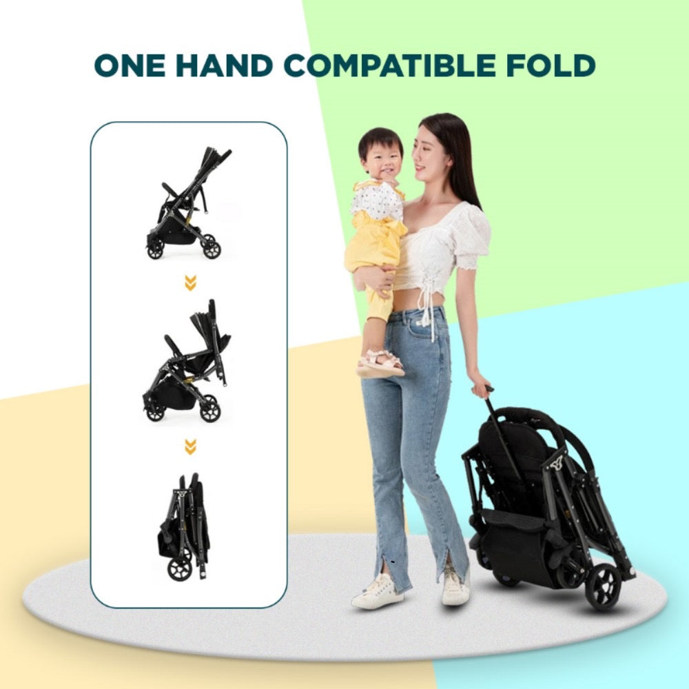 Stride Reversible Handle Baby Stroller & Pram - Multi-Adjustment, Anti-Shock Wheels (Newborn to 5 Years)