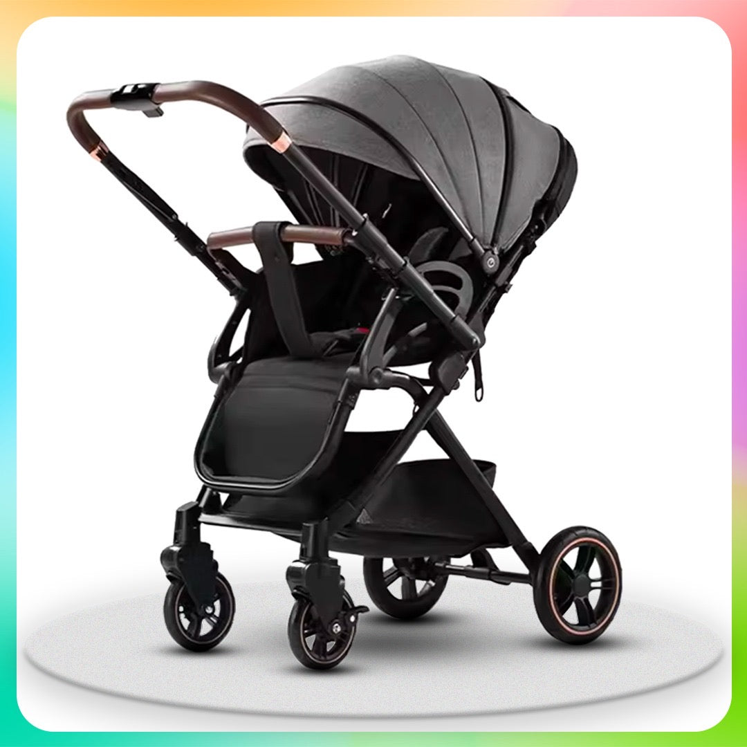 Glide Reversible Handle Baby Stroller Pram Multi Adjustment Anti Shock Wheels Newborn to 5 Years