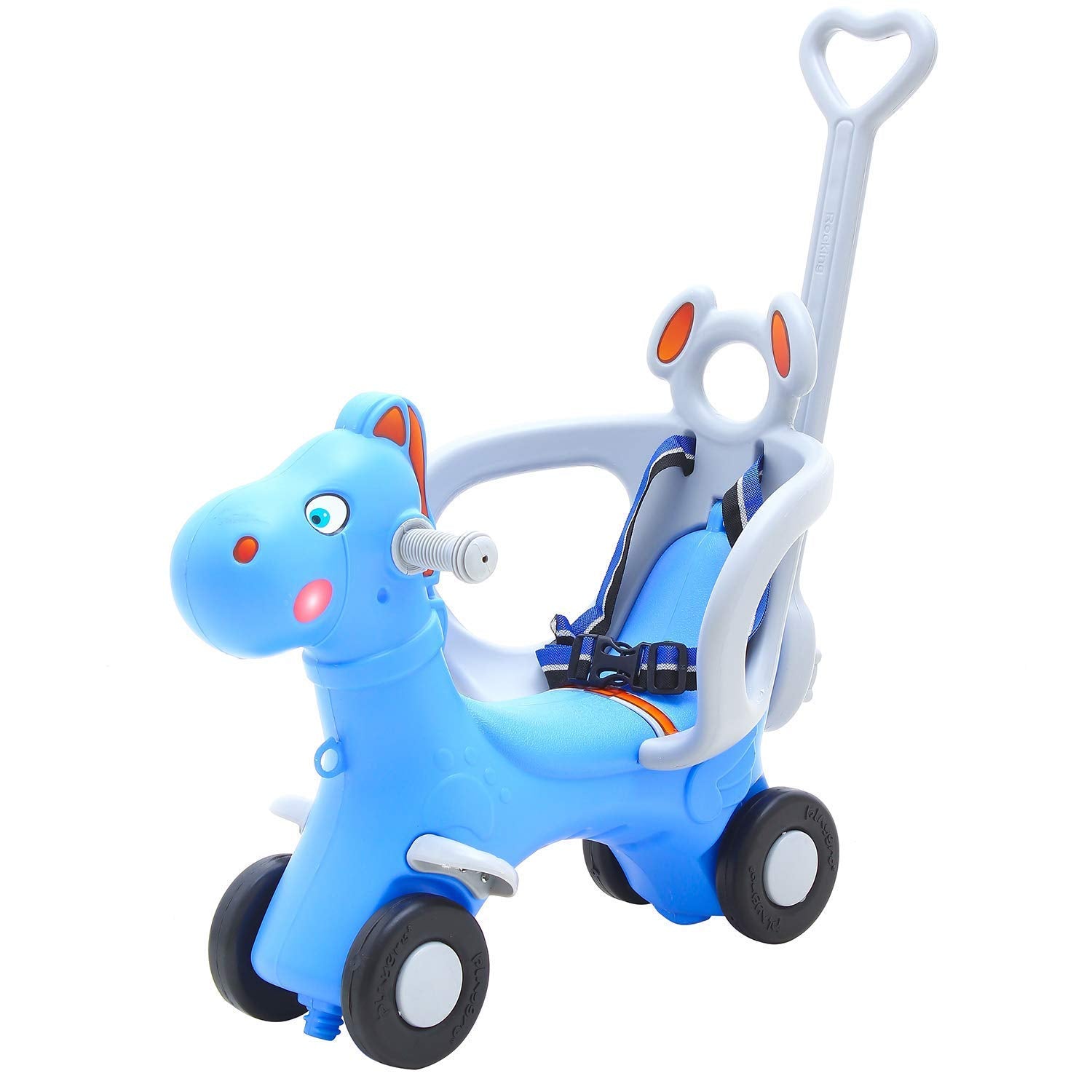 Minikin Kids Horse Ride-On with Parental Push Bar | 1-3 Years