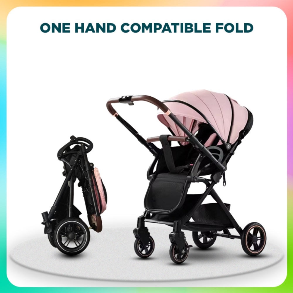 Glide Reversible Handle Baby Stroller & Pram - Multi-Adjustment, Anti-Shock Wheels (Newborn to 5 Years)