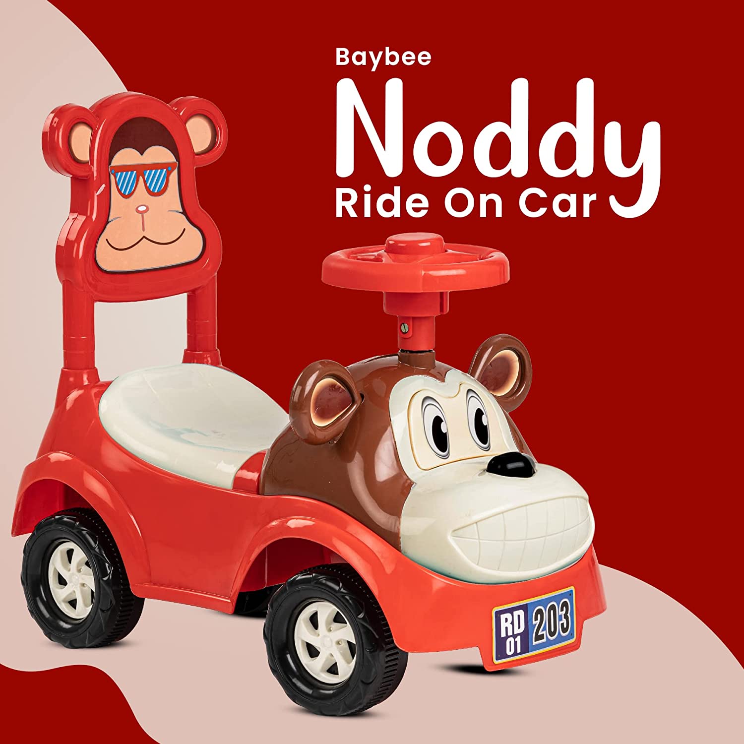 Minikin Noddy Baby Kids Ride on Push Car | Music & Horn | 1 to 3 Years