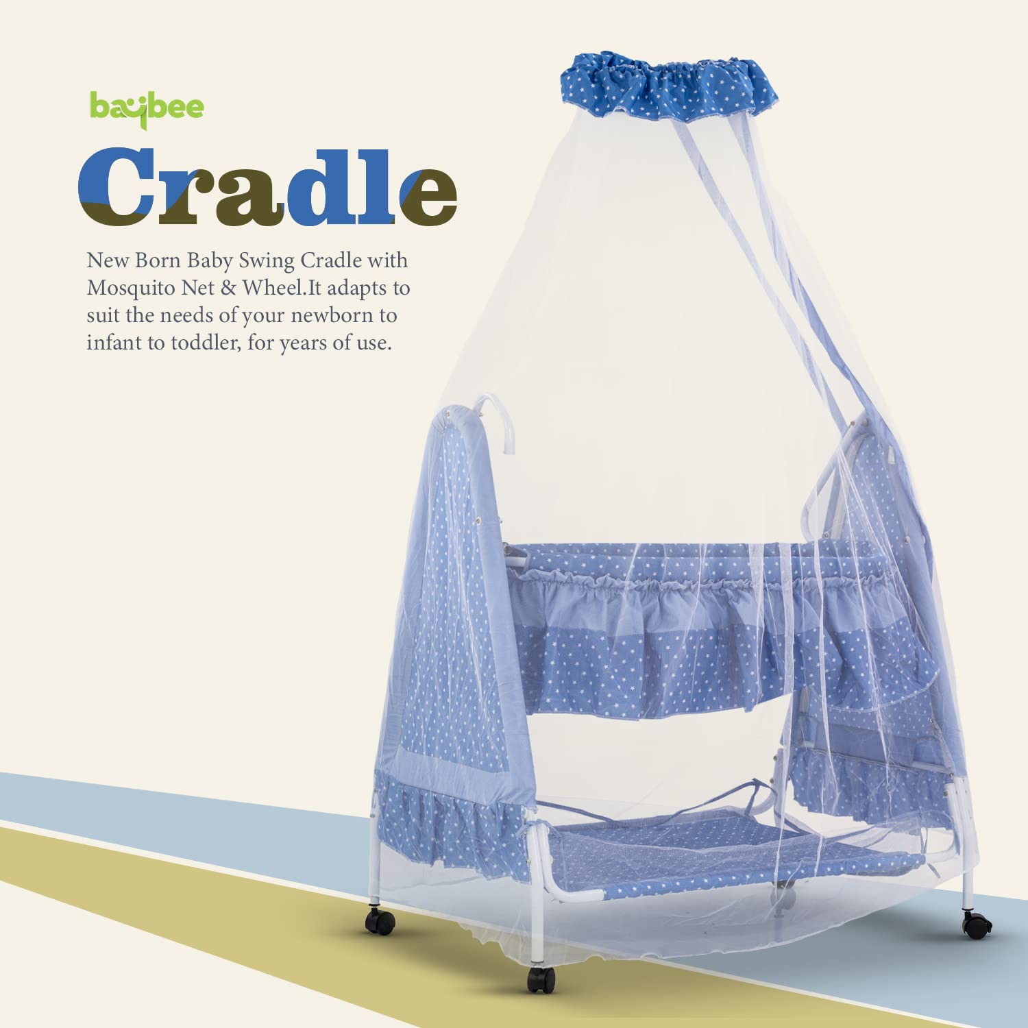 Baby Swing/ Jhula / Thottil Cradle for Baby with Mosquito net Protecti