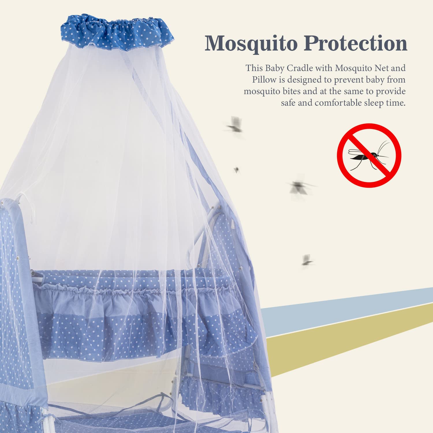 Baby Swing/ Jhula / Thottil Cradle for Baby with Mosquito net Protecti