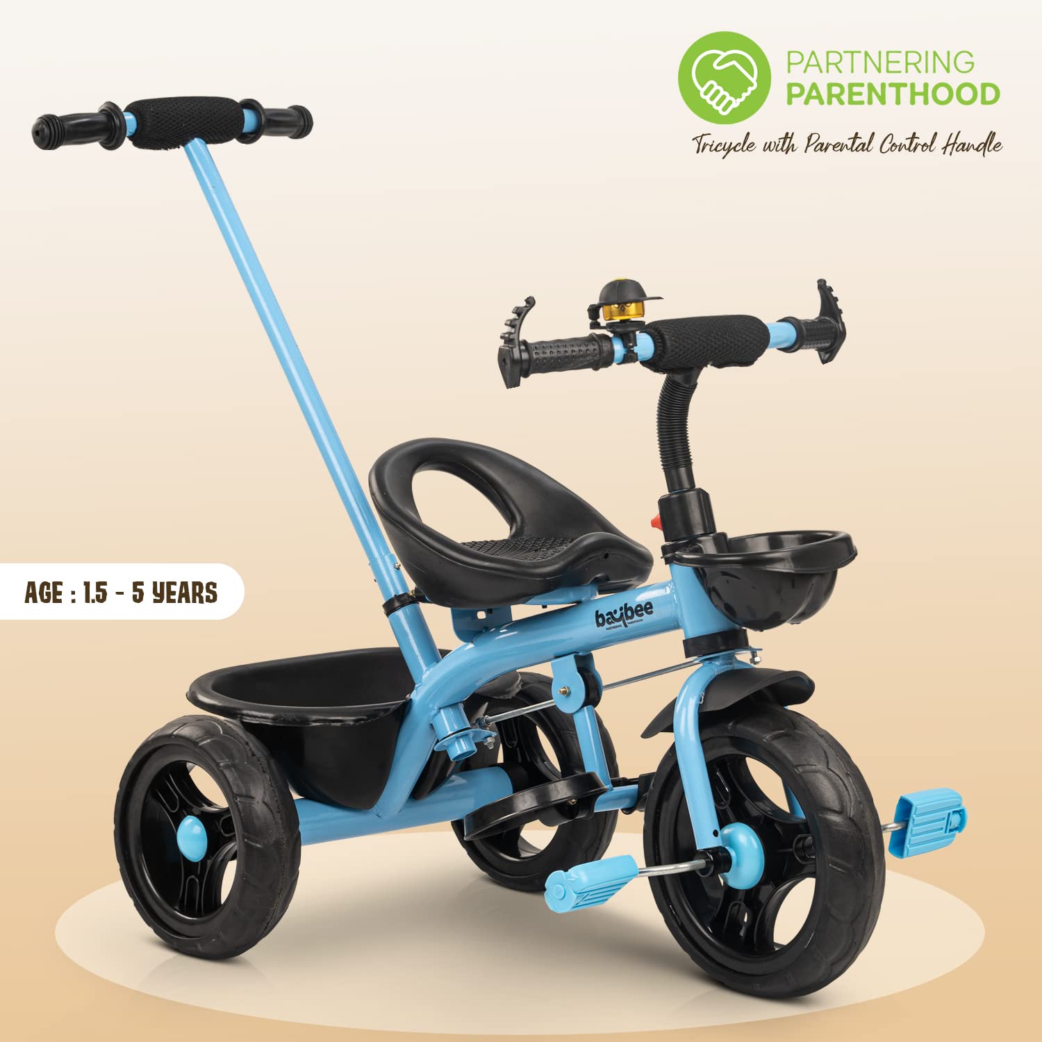 Minikin Sporty Trike | Parental Push Handle | Eva Wheels | 1-5 Years