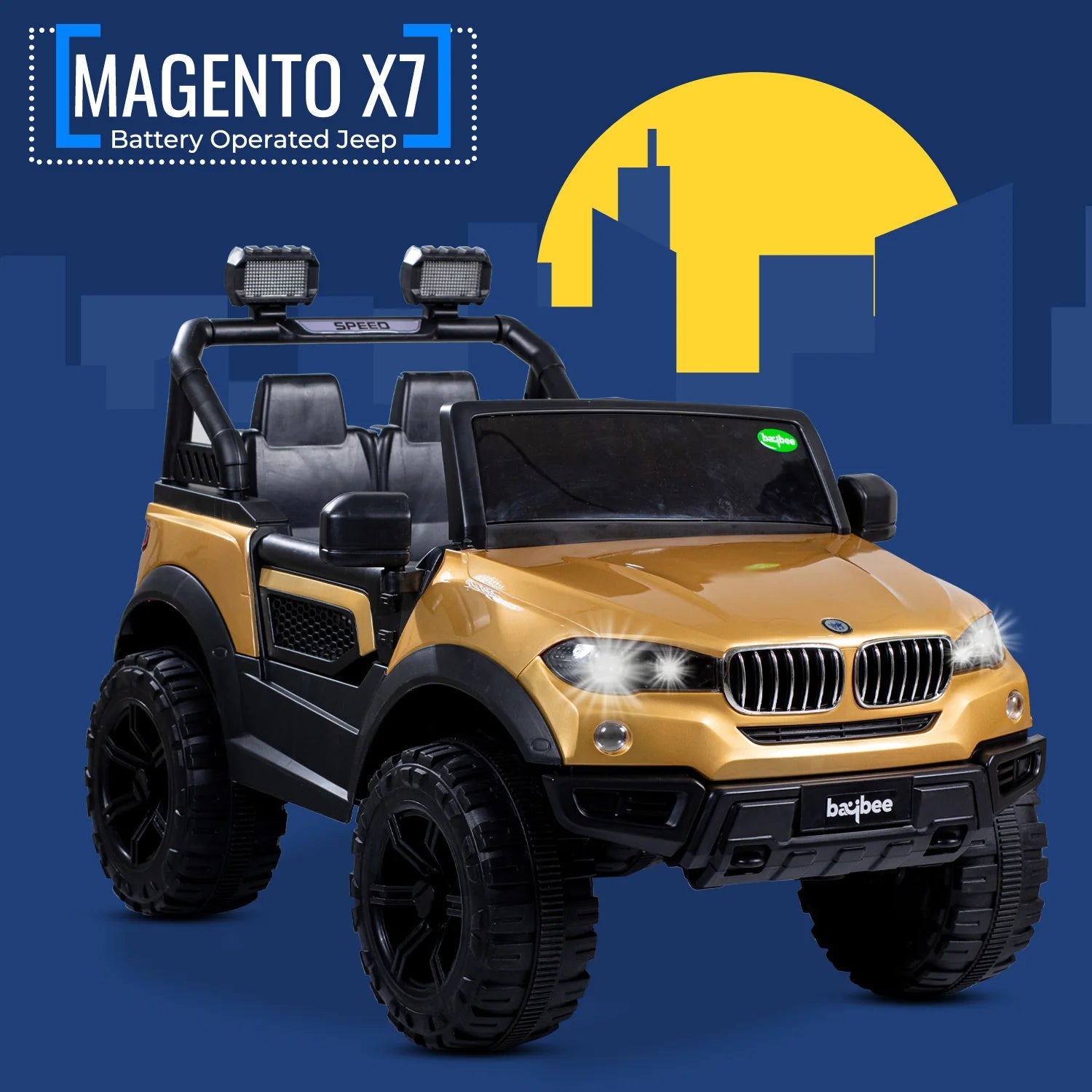 Minikin Magneto 4x4 Rechargeable Battery Operated Jeep I Large Size I 1 to 8 Years