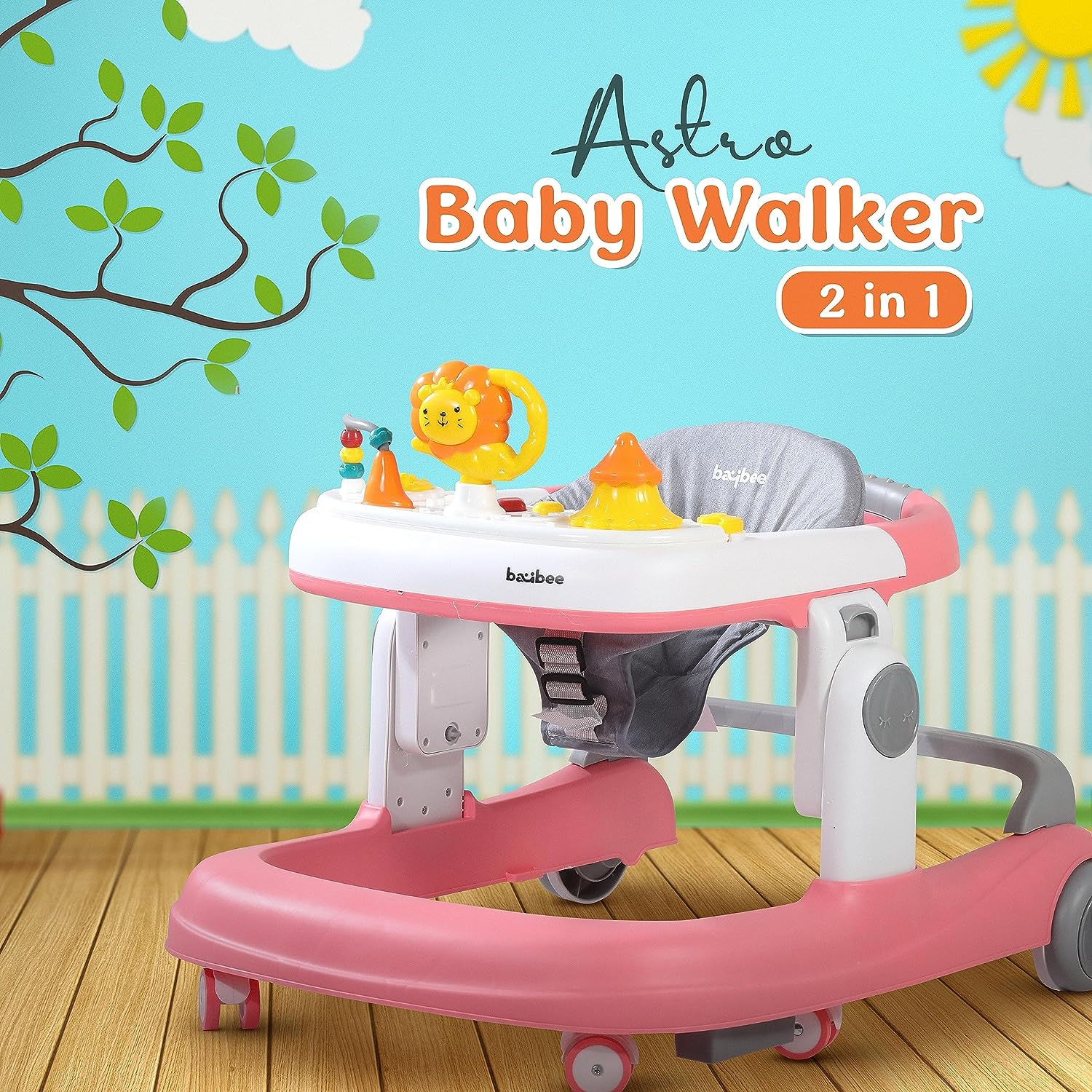 Astro 2 in 1 Baby Walker with Musical Toys Wheel Lock Speed Control