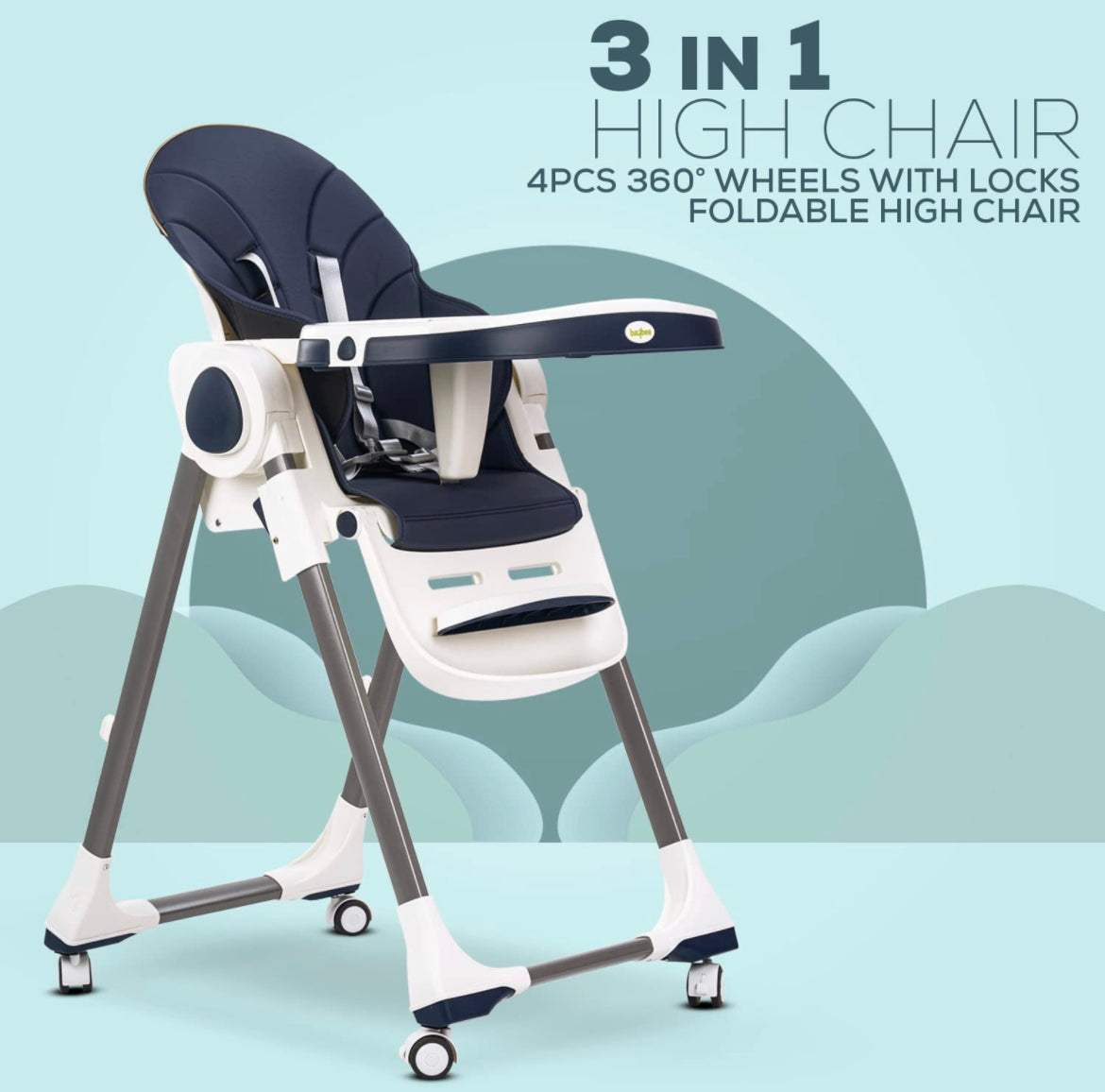 Emperia 3 in 1 Baby High Chair (Blue) - The Minikin Store