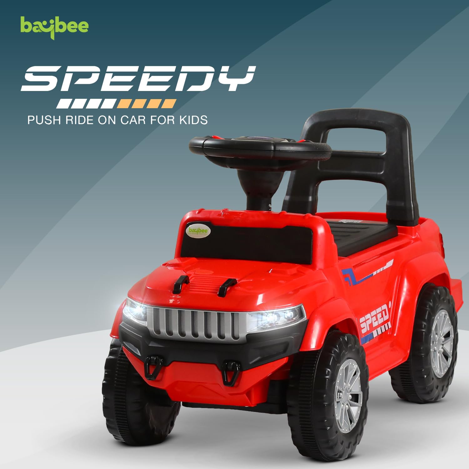 Minikin Speedy Push Rideon Car | Music & LED Light | 1-5 Years