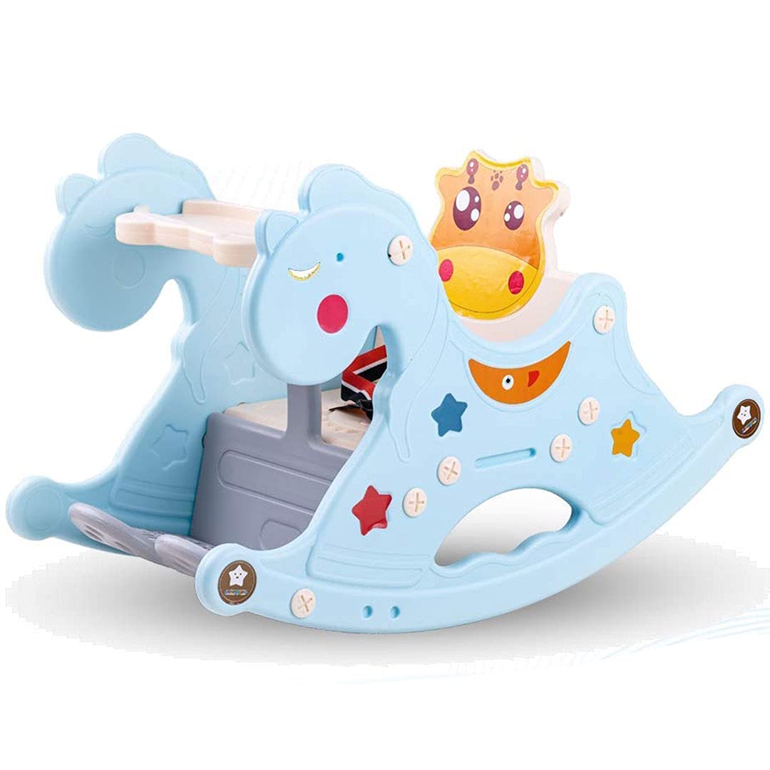 Kids Rocking Horse Chair (Blue) - The Minikin Store