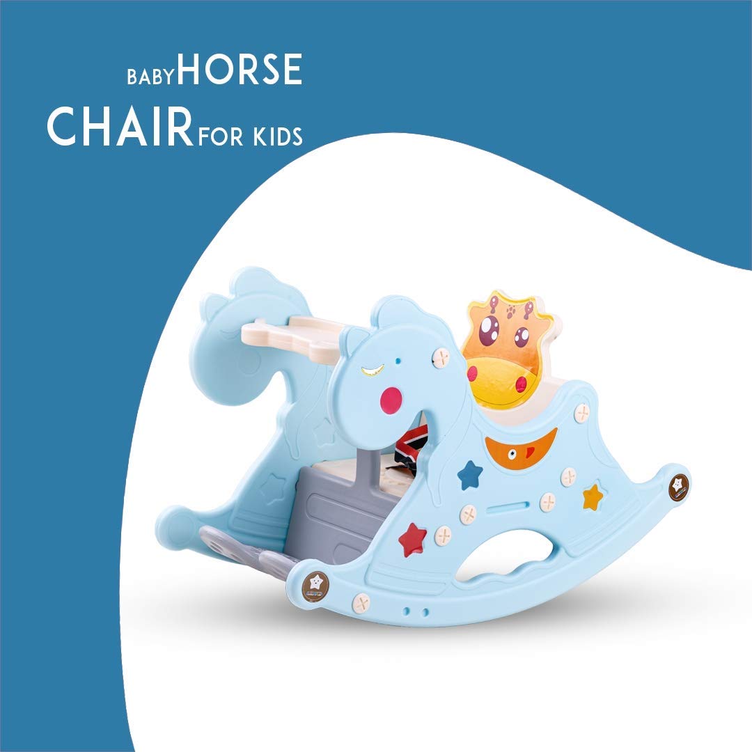 Kids Rocking Horse Chair (Blue) - The Minikin Store